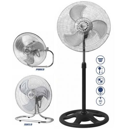 Ventilador 3 en 1 Orbegozo PWS 0547/ Sobremesa/ Pie/ Pared/ 90W/ 3 Aspas 45cm/ 3 velocidades - Frikibase