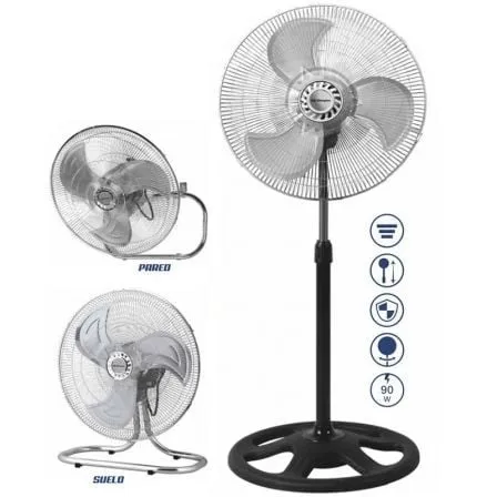 Ventilador 3 en 1 Orbegozo PWS 0547/ Sobremesa/ Pie/ Pared/ 90W/ 3 Aspas 45cm/ 3 velocidades - Frikibase