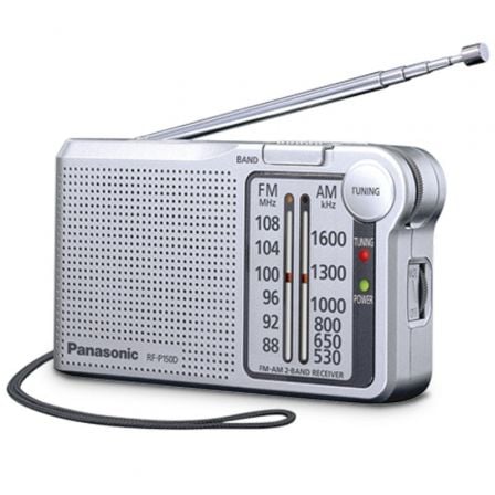 Radio Portátil Panasonic RF-P150D/ con Batería/ a Pilas/ Plateada - Frikibase
