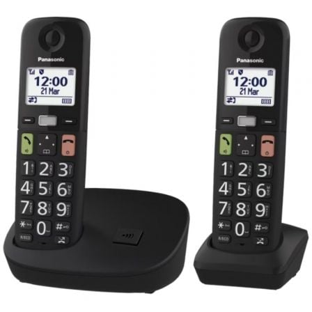 Teléfono Inalámbrico Panasonic KX-TGU112EXB/ Pack DUO/ Negro - Frikibase
