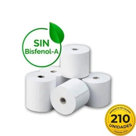 Caja de Rollos Papel Térmico Genérico 57x35 210U BPA/ 57 x 35mm/ 210 unidades - Frikibase