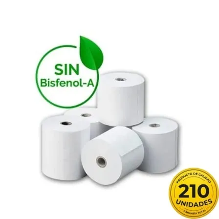 Caja de Rollos Papel Térmico Genérico 57x35 210U BPA/ 57 x 35mm/ 210 unidades - Frikibase