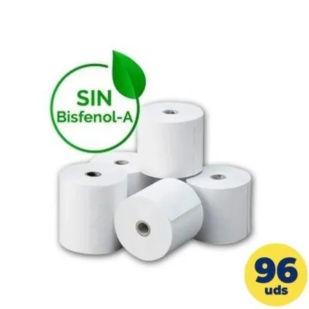 Caja de Rollos de Papel Térmico Genérico 80x55 BPAF/ 80 x 55mm/ 12 paquetes/ 96 unidades - Frikibase