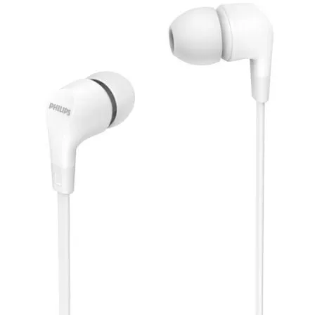 Auriculares Intrauditivos Philips TAE1105WT/ con Micrófono/ Jack 3.5/ Blancos - Frikibase