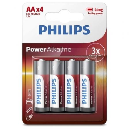Pack de 4 Pilas AA Philips LR6P4B/05/ 1.5V/ Alcalinas - Frikibase