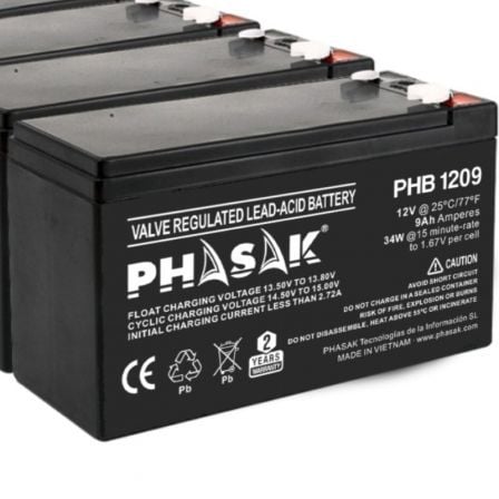 Batería Phasak PHB 1209 compatible con SAI/UPS PHASAK según especificaciones - Frikibase