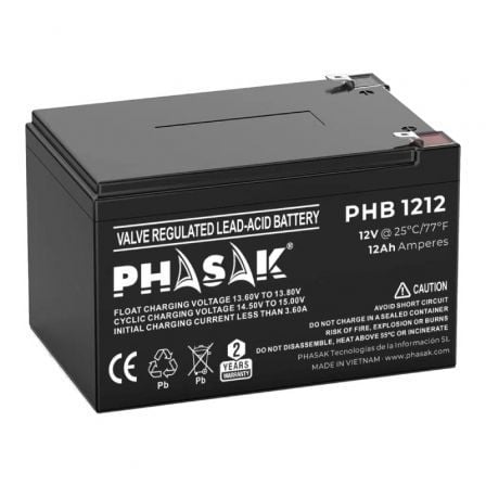 Batería Phasak PHB 1212 compatible con SAI/UPS PHASAK según especificaciones - Frikibase