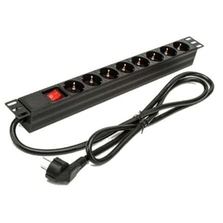 Regleta con Interruptor Phasak BNS 1518/ 8 Tomas de Corriente/ Cable 1.5m/ Negro - Frikibase