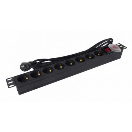 Regleta con Interruptor Phasak BNS 1520/ 8 Tomas de Corriente/ Cable 3m/ Negro - Frikibase