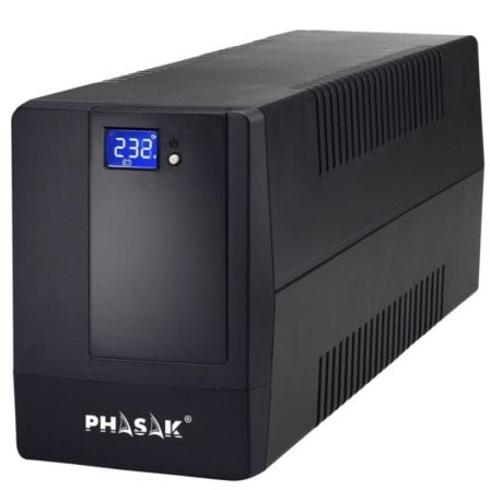 SAI Línea Interactiva Phasak 650 VA LCD Interactive/ 650VA/ 2 Salidas/ Formato Torre - Frikibase