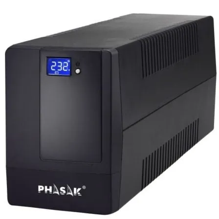 SAI Línea Interactiva Phasak 650 VA LCD Interactive/ 650VA/ 2 Salidas/ Formato Torre - Frikibase
