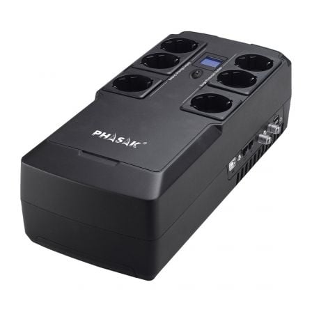 SAI Línea Interactiva Phasak Kryptos 800 VA/ 480W/ 6 Salidas/ Formato Bloque - Frikibase