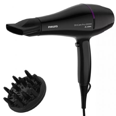 Secador Philips Drycare Pro BHD274/ 2200W/ Negro y Violeta - Frikibase