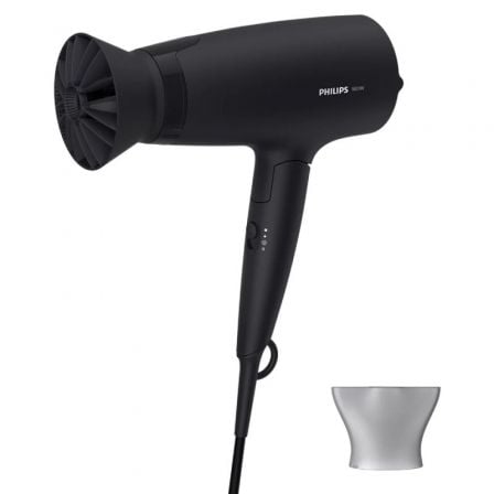 Secador Philips 3000 series BHD308/10/ 1600W/ Negro/ 2 Accesorios - Frikibase