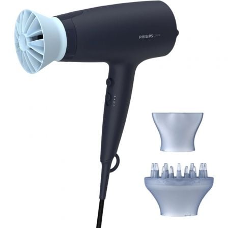 Secador Philips 3000 series BHD360/ 2100W/ Iónico/ Azul/ 3 Accesorios - Frikibase