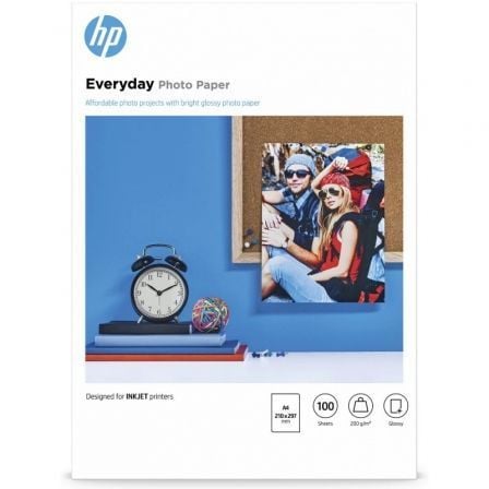 Papel Fotográfico HP Everyday Q2510A/ DIN A4/ 200g/ 100 Hojas - Frikibase