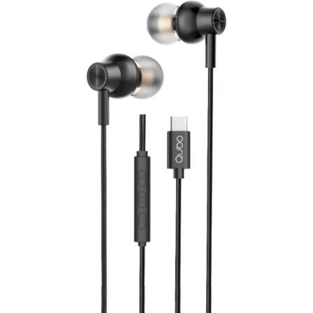 Auriculares Intrauditivos Qubo AU-300C/ con Micrófono/ USB Tipo-C/ Negros - Frikibase
