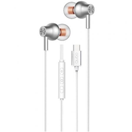 Auriculares Intrauditivos Qubo AU-300C/ con Micrófono/ USB Tipo-C/ Blancos - Frikibase