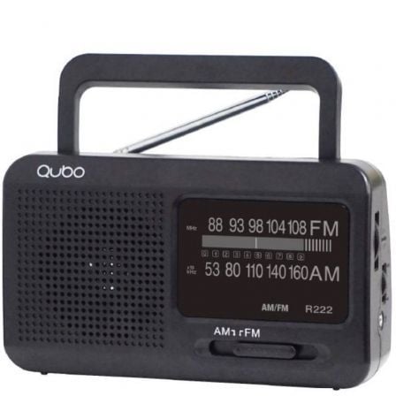 Radio Portátil Qubo R-222/ con Cable/ a Pilas/ Negra - Frikibase