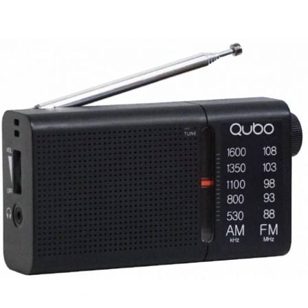 Radio Portátil Qubo RS-2/ con Cable/ a Pilas/ Negra - Frikibase