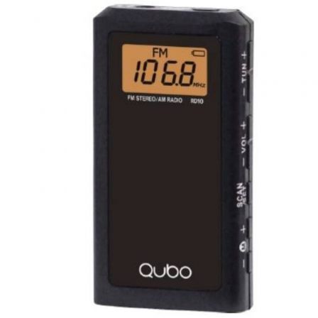 Radio Portátil Qubo RD-10/ con Cable/ a Pilas/ Negra - Frikibase