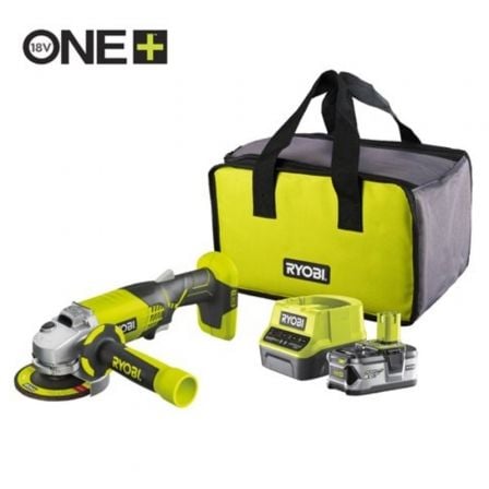 Amoladora Sin Cable Ryobi ONE+ R18AG-140S/ 1 Batería 18V 4.0 Ah/ Cargador 2.0 A/ Bolsa de Transporte - Frikibase