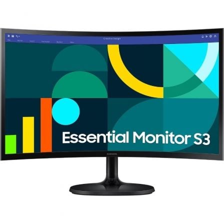 Monitor Profesional Curvo Samsung Essential Monitor S3 S36GD S24D364GAU/ 24"/ Full HD/ Negro - Frikibase