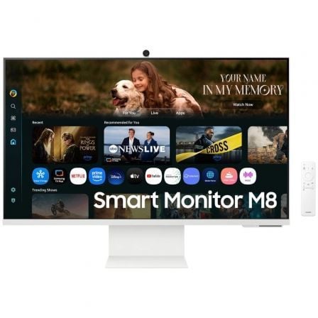 Smart Monitor Samsung M8 M80F S32FM801UU 32"/ 4K/ Multimedia/ Regulable en altura/ Smart TV/ Webcam/ Blanco - Frikibase