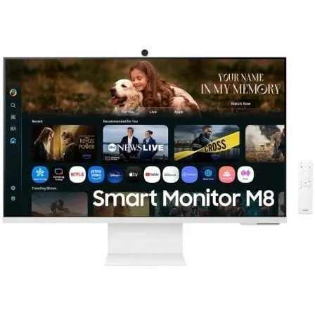 Smart Monitor Samsung M8 M80F S32FM801UU 32"/ 4K/ Multimedia/ Regulable en altura/ Smart TV/ Webcam/ Blanco - Frikibase