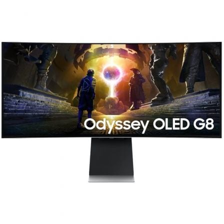 Smart Monitor Gaming Ultrapanorámico Curvo Samsung G8 Odyssey OLED S34DG850SU 34"/ WQHD/ 0.03ms/ 175Hz/ Multimedia/ Regulable en altura/ Plata - Frikibase