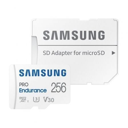 Tarjeta de Memoria Samsung Pro Endurance 256GB microSD XC con Adaptador/ Clase 10/ 100MBs - Frikibase