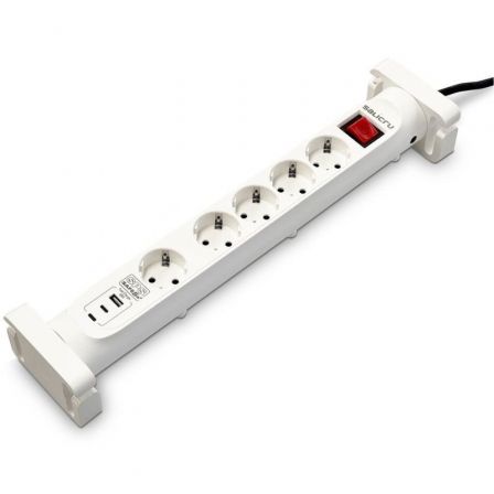 Regleta con interruptor Salicru SAFE 5S+/ 4 Tomas de corriente/ 1 Master/ 2 USB Tipo-C/ 1 USB/ Cable 1.4m/ Blanca - Frikibase