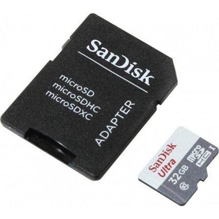Tarjeta de Memoria SanDisk Ultra 32GB microSD HC con Adaptador/ Clase 10/ 100MB/s - Frikibase