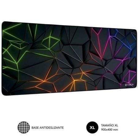 Alfombrilla Subblim Neon Obsidian XL/ 900 x 400 x 3 mm - Frikibase