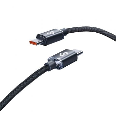 Cable USB 2.0 Tipo-C Subblim Optimus/ USB Tipo-C Macho - USB Tipo-C Macho/ Hasta 60W/ 480Mbps/ 1m/ Negro - Frikibase