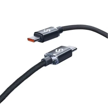 Cable USB 2.0 Tipo-C Subblim Optimus/ USB Tipo-C Macho - USB Tipo-C Macho/ Hasta 60W/ 480Mbps/ 1m/ Negro - Frikibase
