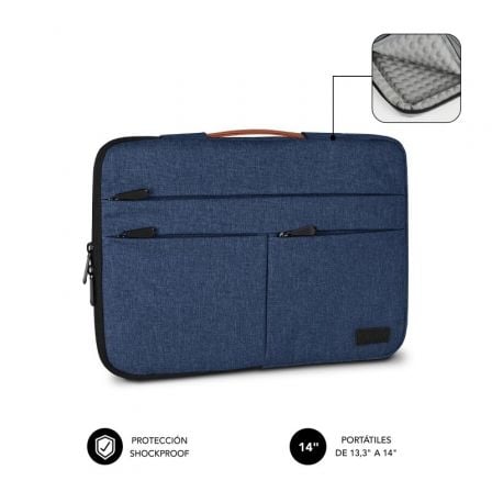 Funda Subblim Air Padding 360 Sleeve para Portátiles hasta 14"/ Azul - Frikibase