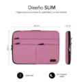 Funda Subblim Air Padding 360 Sleeve para Portátiles hasta 14"/ Rosa – imagen 5