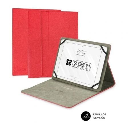 Funda Subblim Clever Stand para Tablets de 9.6"-11"/ Roja - Frikibase