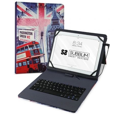 Funda con Teclado Subblim Keytab Pro USB England para Tablets de 10.1"-11" - Frikibase