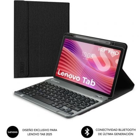 Funda con Teclado Subblim Shock Case Lenovo Tab 10.1" 2025/ Negra - Frikibase