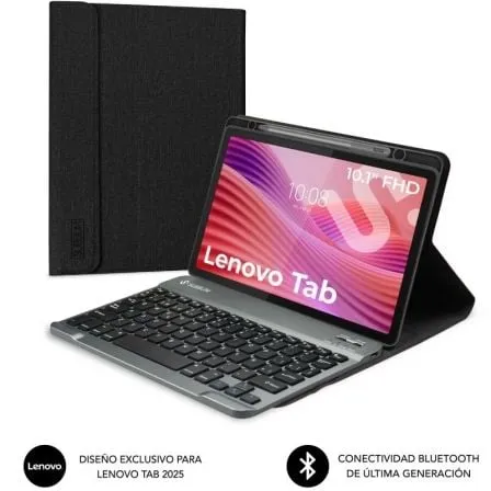 Funda con Teclado Subblim Shock Case Lenovo Tab 10.1" 2025/ Negra - Frikibase