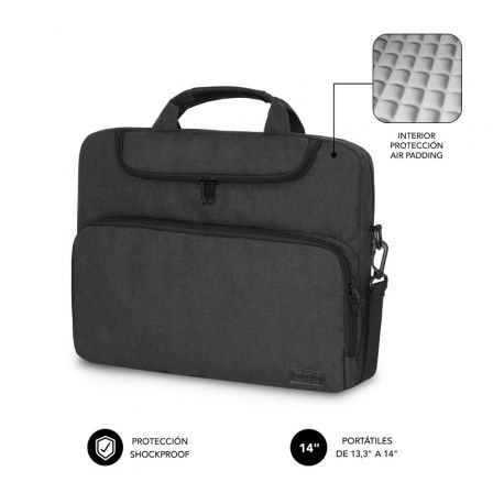 Maletín Subblim Air Padding para Portátiles hasta 14"/ Gris Oscuro - Frikibase