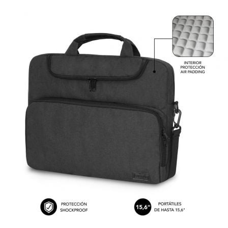 Maletín Subblim Air Padding para Portátiles hasta 15.6"/ Gris Oscuro - Frikibase