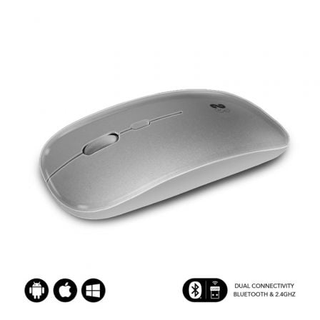Ratón Inalámbrico Subblim Dual Flat/ Batería recargable/ Hasta 1600 DPI/ Plata - Frikibase