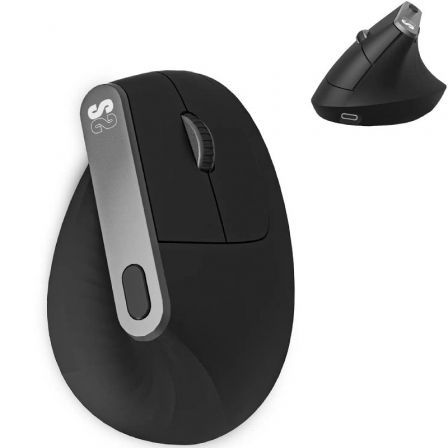 Ratón Ergonómico Inalámbrico Subblim Nature Vertical Ergo Dual Battery/ Batería Recargable/ Hasta 4000 DPI/ Negro - Frikibase