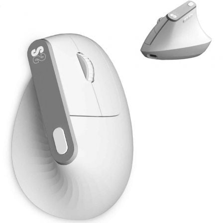 Ratón Vertical Inalámbrico Subblim Nature Vertical Ergo Dual Battery/ Batería Recargable/ Hasta 4000 DPI/ Blanco - Frikibase