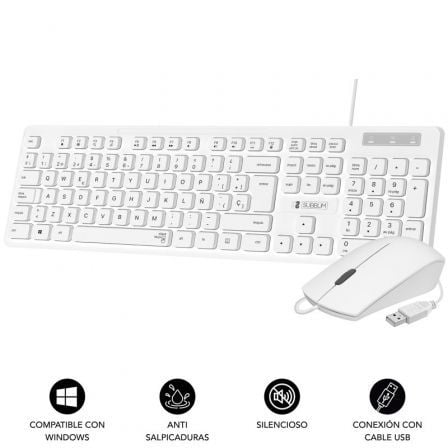 Teclado y Ratón Subblim Combo Business Slim Silencioso/ Blanco - Frikibase