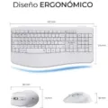 Teclado y Ratón Inalámbrico Subblim Combo Dual Office Prowave/ Blanco – imagen 3