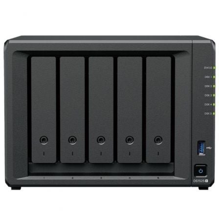NAS Synology Diskstation DS1525+/ 5 Bahías 3.5"- 2.5"/ 8GB DDR4/ Formato Torre - Frikibase